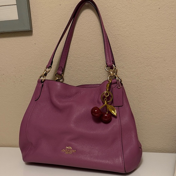 Coach Handbags - Coach Cherry Charm Magenta Shoulder Bag